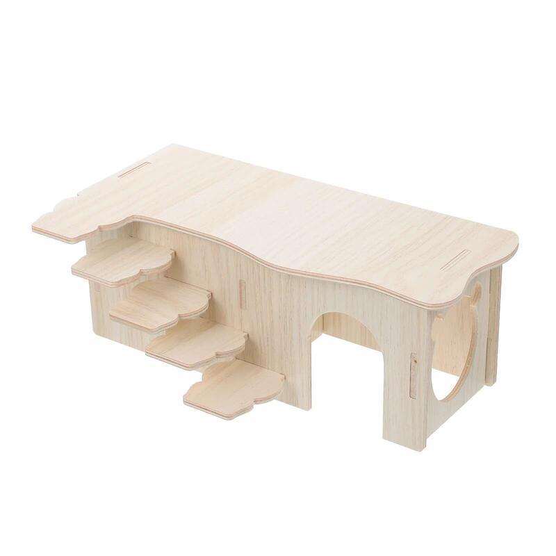 Product Introduction of Rabbit Hamster House Guinea Pig Decorate Wooden Mouse Habitat Travel Toys for Babies 0