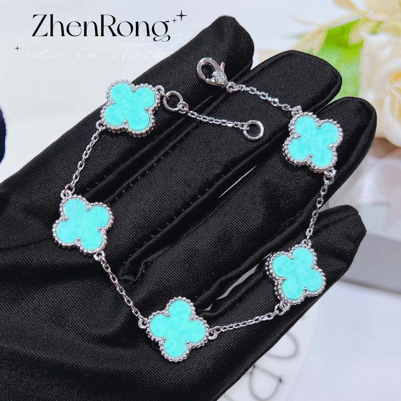 Product Introduction of Vòng cổ đá Xanh Biển nhẹ, giá cả phải chăng, sang trọng, bốn lá, vòng tay nữ thiết kế đặc biệt, đinh tán tai ngọc bích Mauve, mới 5