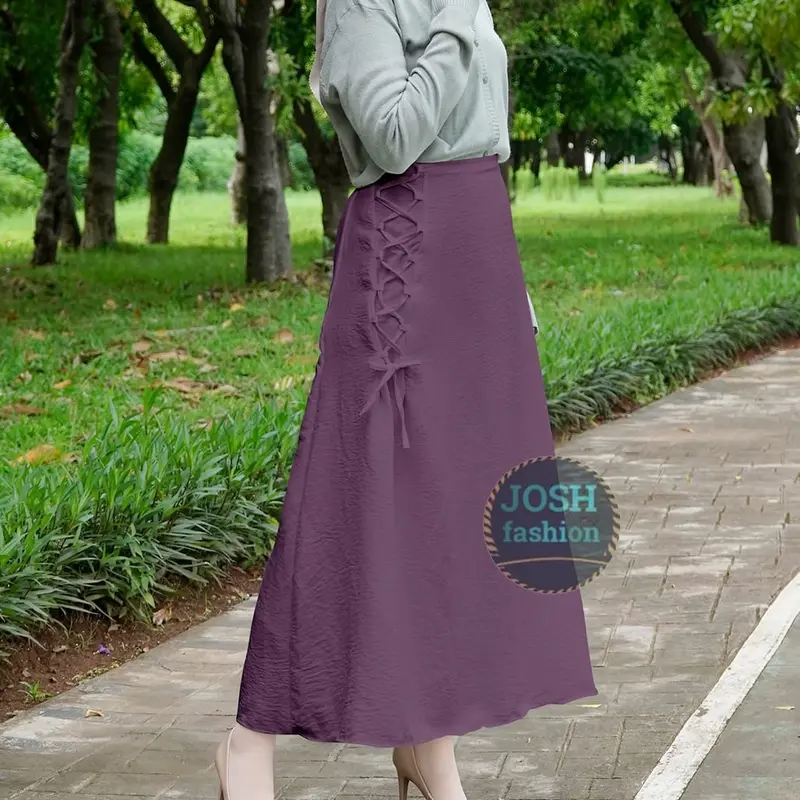 Rok simpul korea little A-Lline/Rok aesthetic cringkle airflow premium Karet Muslim Panjang 2