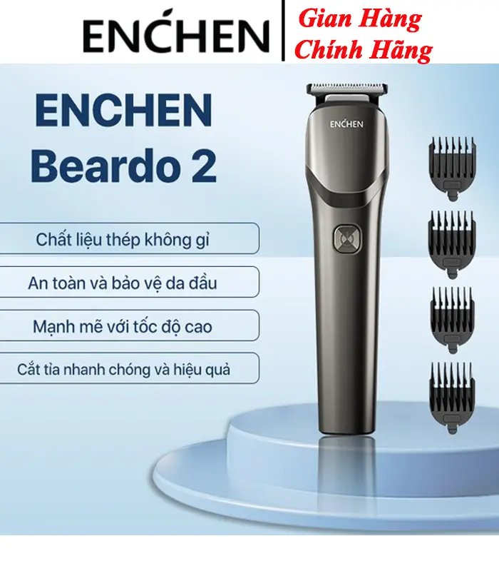 Tông đơ cắt tóc đa chức năng Enchen Beardo2 chất liệu thép không gỉ nhiều cữ linh hoạt