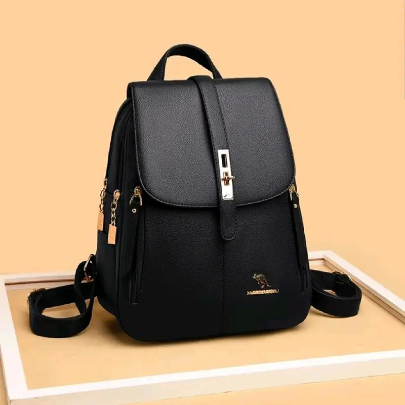 Tas Ransel wanita kuliah cewe populer terbaru Korea Luxury elegan Backpack Stylish Fashion Retro Sekolah Kampus Kulit PU 1