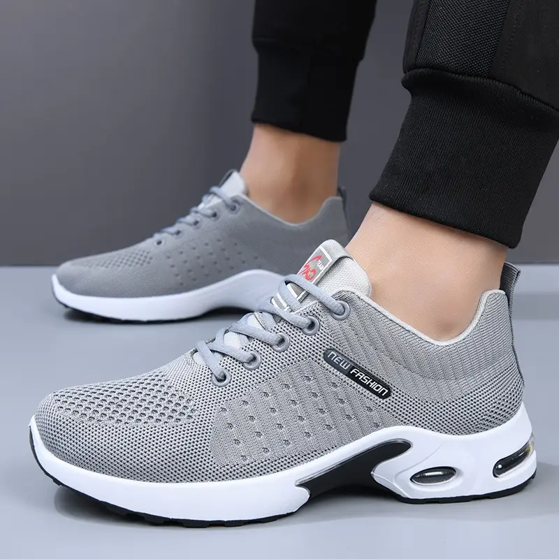 Men'S Athletic Running Shoes, Walking Footwear, Fashionable Fitness Sneakers for Men, Breathable, Lightweight, Comfortable - Fabric Upper, PVC Sole, Lace-Up Closure, with Striped Pattern 0