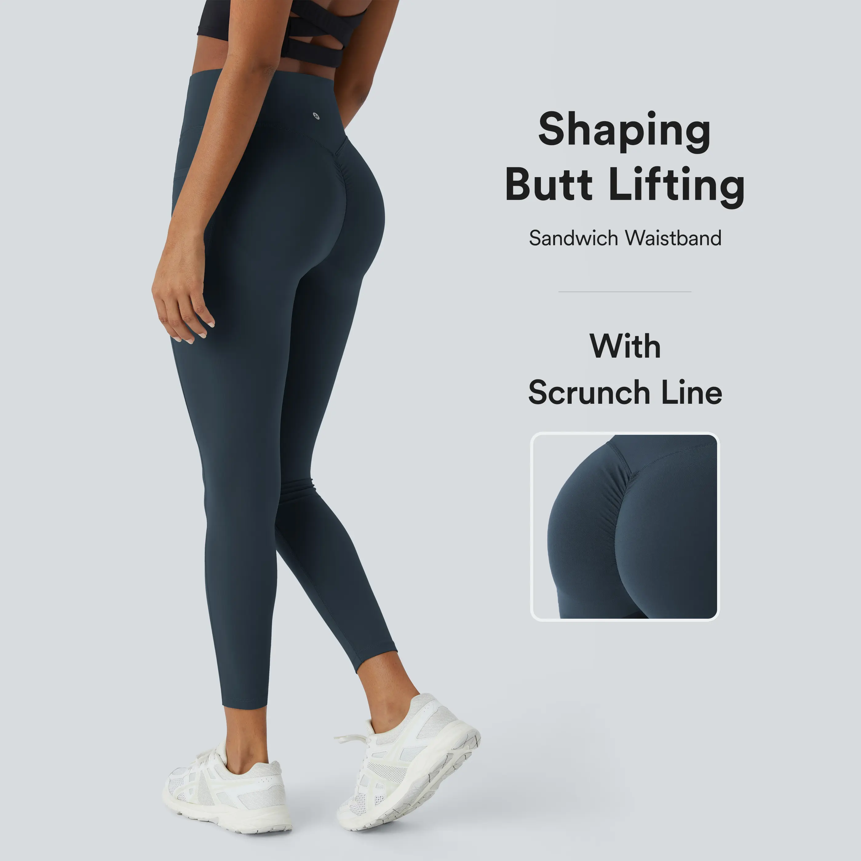 High Waisted Butt Lifting Tummy Control Side Pocket Shaping Training Leggings