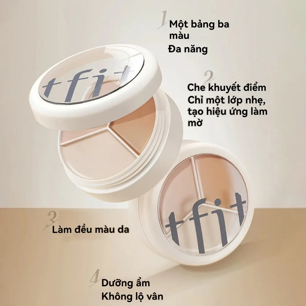 Bảng Màu Che Khuyết Điểm Đa Năng, 3 Màu, Kem Che Khuyết Điểm Trung Bình Lâu Trôi, Không Thấm Nước, Trang Điểm Mỹ Phẩm Cho Nữ, Trung Bình