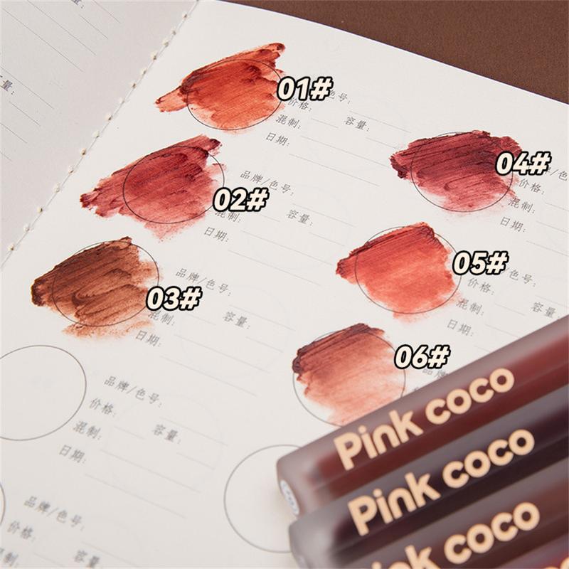 Son Kem Bùn, Pink Coco, 6 Màu Có Sẵn, Kết Cấu Lì Không Thấm Nước, Hiệu Ứng Bùn 3