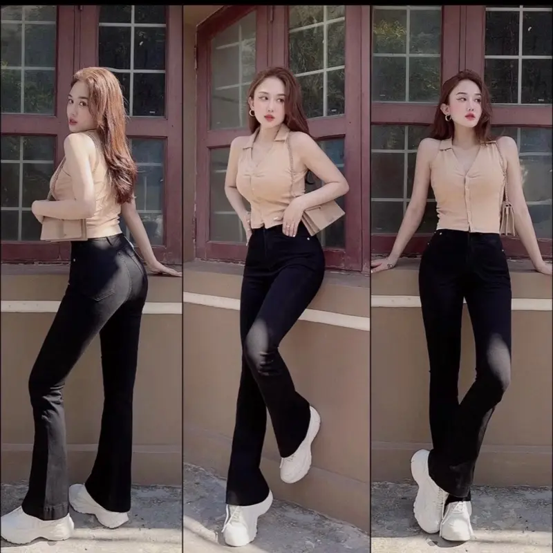 Quần ống loe nữ Jeans kaki co dãn ( size 27-36 )