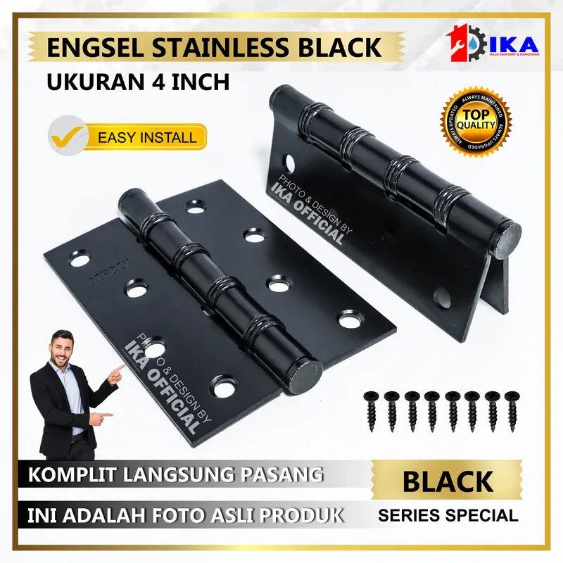 Engsel Pintu Rumah Hitam Doff  Inci 4 Inci  Inci Door Hinges Black Doff /  Engsel Pintu Silver l Jendela TEBAL 5 inch l Stenlis Per Pasang / Jendela kayu kuat original / ENGSEL TEBAL STAINLES INCH BAGUS / ENGSEL PINTU JENDELA STENLIS 0