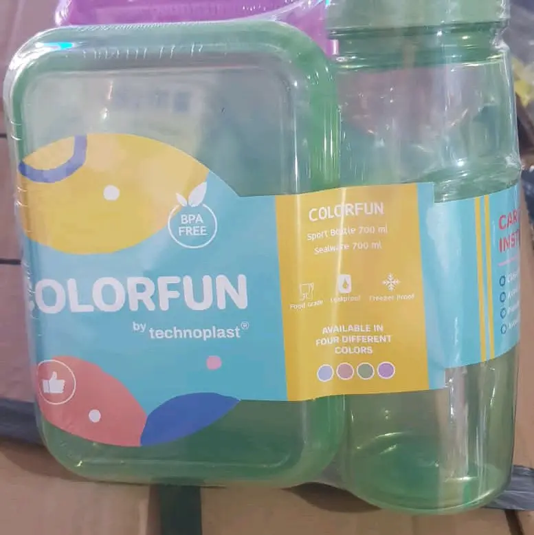 kotak makan anak + tempat minum/kotak bekal mural/kotak makan dan minum murah 2