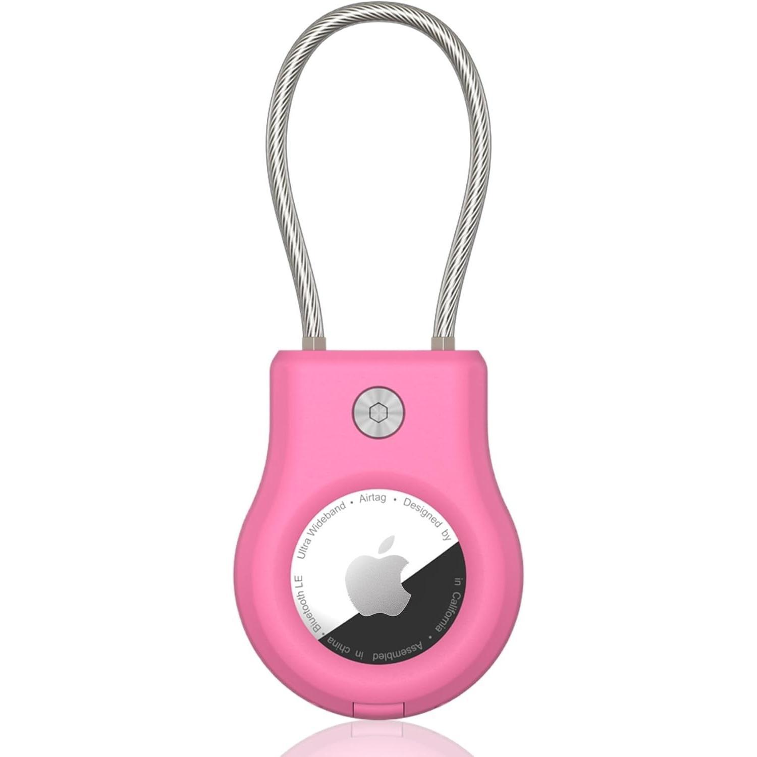 Apple Airtag Kompatibel Case with Steel Wire Rope, GPS Keychain Case, Anti-maling