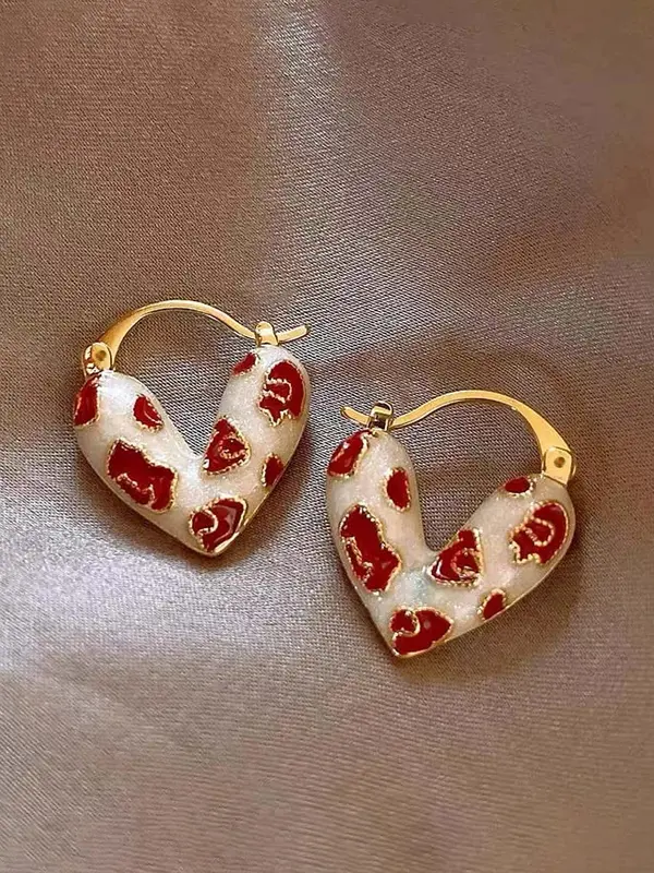 Heart Shaped Earrings, Fashionable Jewelry for Women, Daily Clothing Decor, Trendy All-match & Exquisite Jewelry for Birthday Gift 0