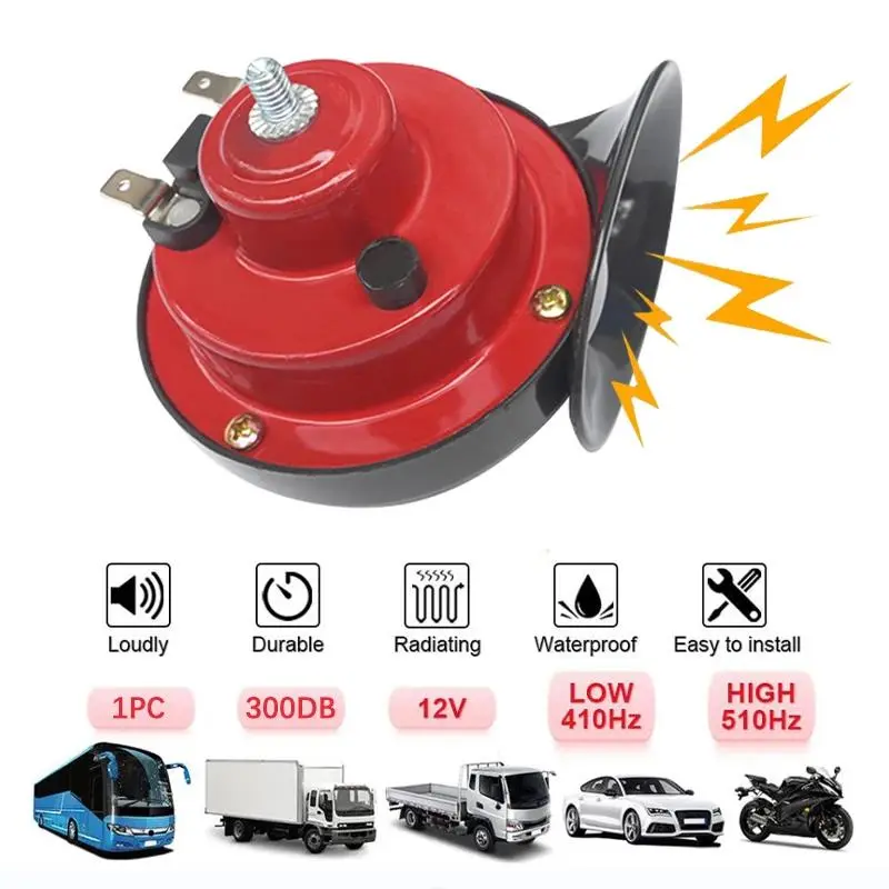12/24V Super Loud Train Horns 300DB Waterproof Automotive Loudspeaker Universal Car Motorcycle Truck Boat Electric Sound Signal