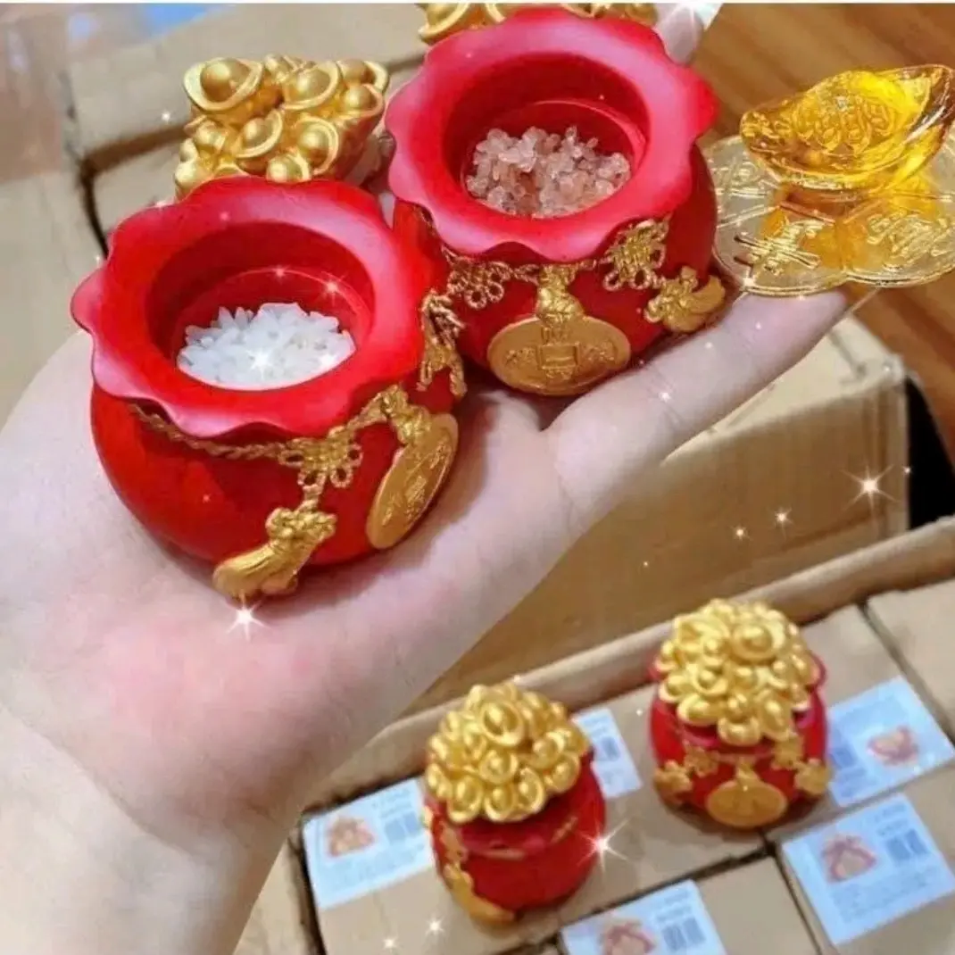 [kèm 2 khăn lau ĐN 25x25cm]combo 3 hũ tài lộc trang trí Decor Decor Phòng Trang Trí Nhà
