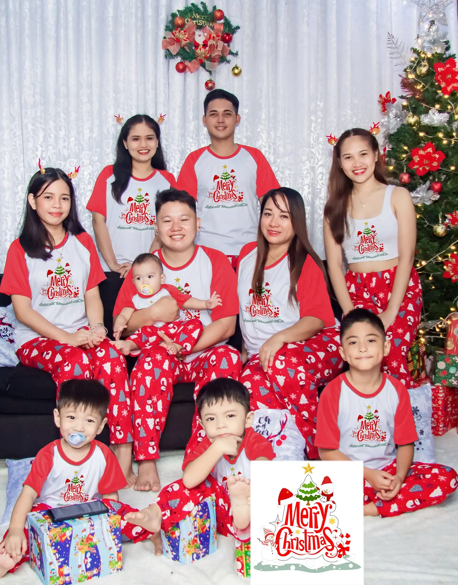 Christmas Family Set Raglan T-Shirt And Pajama Terno (infant to 5xl)(sold per size)