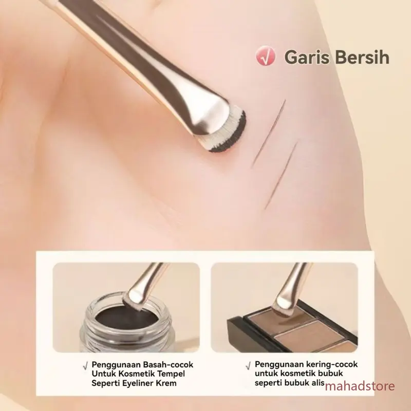 Kuas alis sutra profesional dan kuas eyeliner Desain kepala ganda multifungsi Rambut serat sangat lembut Gambar yang presisi Tahan air dan anti noda Gaya yang sama untuk penata rias 4