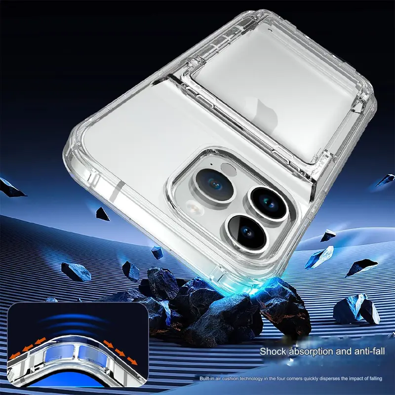 Ốp Điện Thoại Trong Suốt, Dành Cho iPhone 15 Promax Và 14 Promax, Có Túi Đựng Thẻ, Chống Sốc, Ốp Bảo Vệ Dày, Thích Hợp Cho iPhone 13, 12 / 11, Thiết Kế Cá Tính Phụ Kiện 6