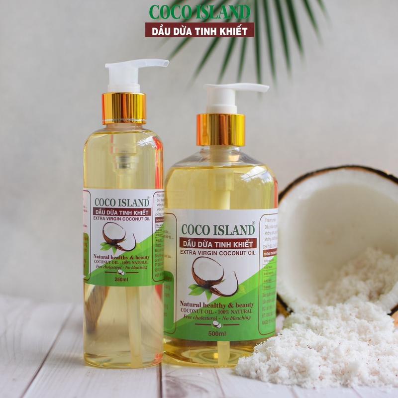  Dầu dừa nguyên chất nấu thủ công Coco island 250ml- 500ml vòi xịt - Bến Tre - 100% nguyên chất - dưỡng da - dưỡng tóc - Chăm Sóc Tóc  Dưỡng Body Dưỡng Ẩm Da Làm Đẹp Da 