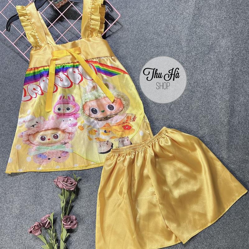 Bộ phi lụa nhún vui phối hình dễ thương ,quần đùi ,dành cho nữ (40-60kg) Women Voi Áo đồ