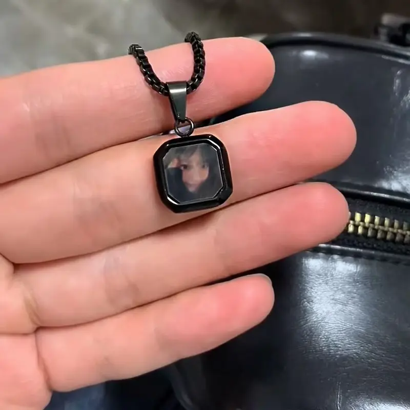 Vòng Cổ Thay Đổi Nhiệt Độ, Có Thể Tùy Chỉnh Với Ảnh Chụp Ảnh Nhiệt, Vòng Cổ Cặp Đôi Được Kích Hoạt Nhiệt Hình Vuông Họa Tiết, Vòng Cổ Thay Đổi Màu Sắc Theo Nhiệt Độ Cơ Thể, Bộ Sưu Tập Ngày Bán Chạy 30 Ngày, Năm 2025, 4208 Miếng 2