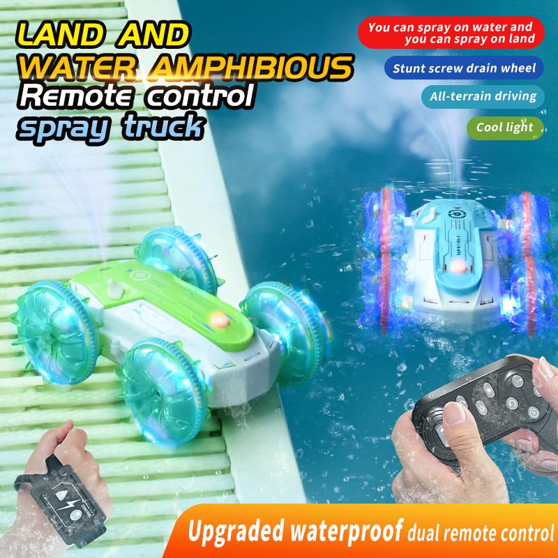 2.4GH LED RC Car Amphibious Stunt Remote Control Vehicle Double Sided Rolling Driving Jet Remote Control Car Toys for Boys 2