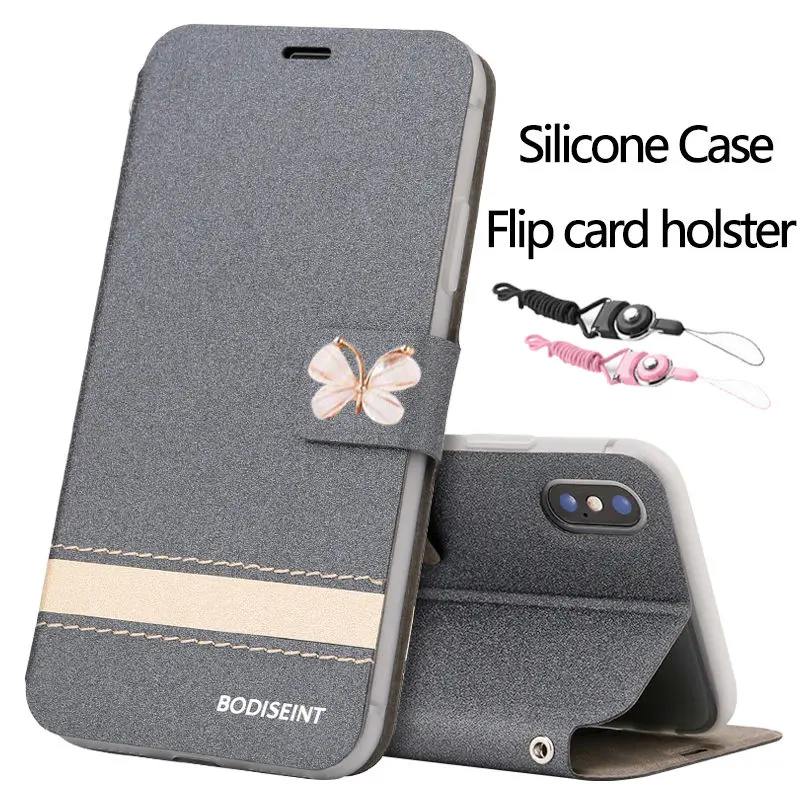 Flip Casing For Huawei P20 Mate20X Mate20 Mate40 Mate50 Mate30 Y7 Pro 2018 Y9 prime 2019 Phone Case Luxury Butterfly Leather Card Wallet Soft TPU Cover Splicing Holster With Lanyard