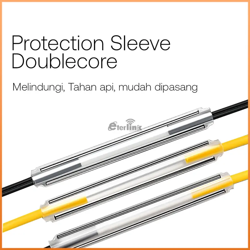 1 Pack 50 pcs Protection Sleeve Besar 2 Kawat Dropcore Fiber Optik 3