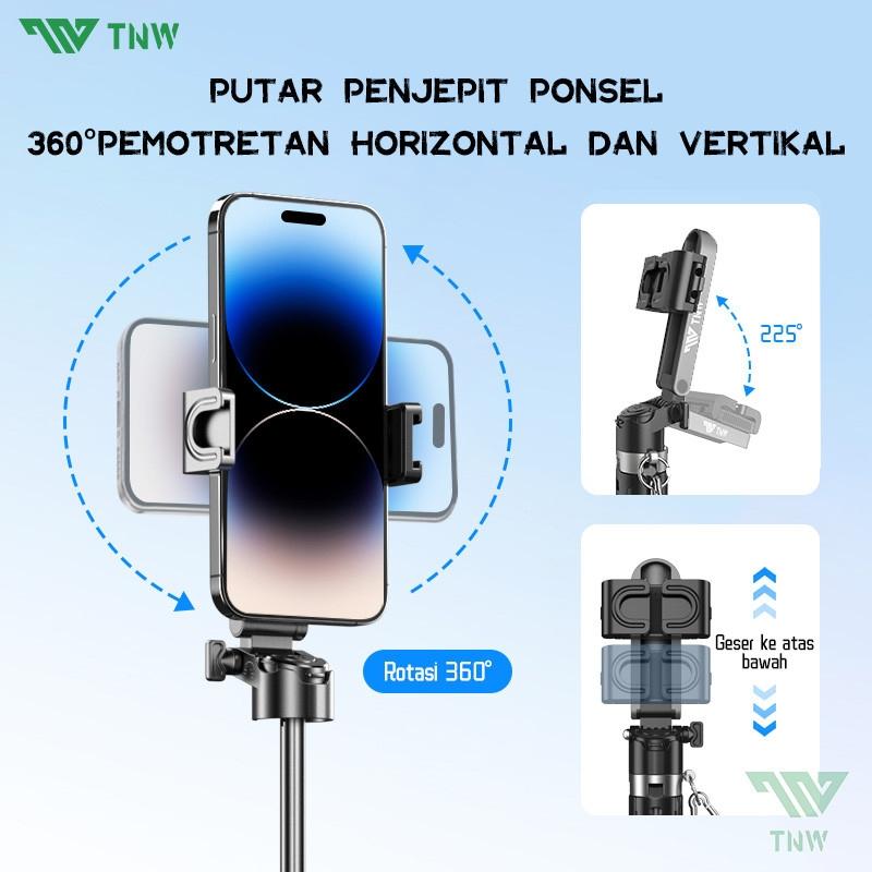 TNW T26 Mini Selfie Stick 3 In 1 Extendable Grip Tripod Portable Tongsis Tripod Bluetooth Remote Control Dan Lampu Foto Video TNW T26 Mini Selfie Stick 3 In 1 Extendable Grip Tripod Portable Tongsis Tripod Bluetooth Remote Control Dan Lampu Foto Video
