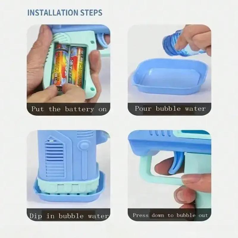 Product Introduction of Easter Bubble Machine without Battery, 32-hole Bubble Blower Machine with 50ml Bubble Liquid and 20ml Concentrated Solution, Automatic Bubble Maker Machine 20