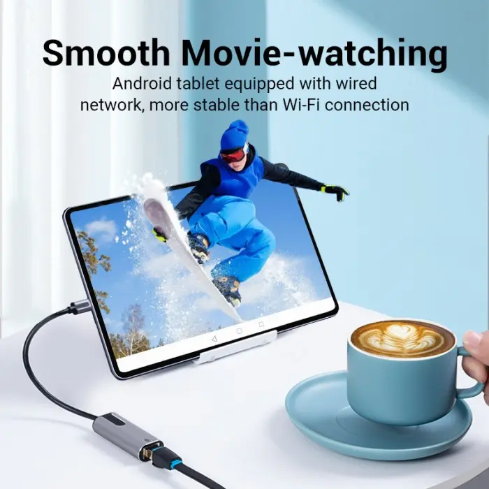VENTION USB Type C to LAN RJ45 Gigabit Ethernet Adapter Aluminum Alloy 4