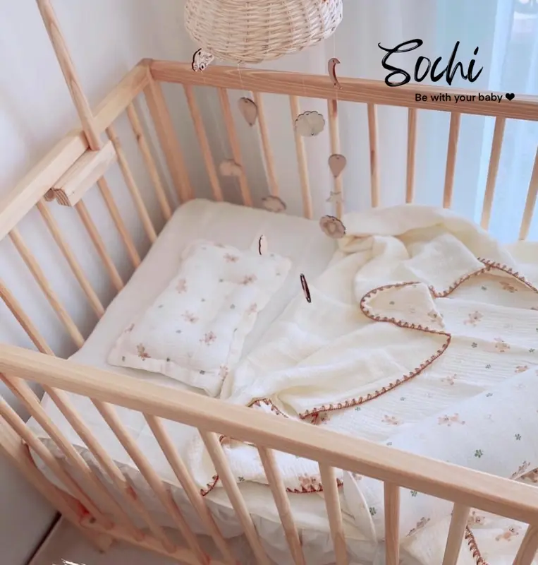 Gối chống bẹp đầu vải xô muslin cho bé 1