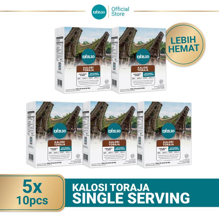 Gambar Kopi Excelso Single Serving Kalosi Toraja Pack of 5 Folding Box dari Excelso Store Kota Tangerang Tokopedia