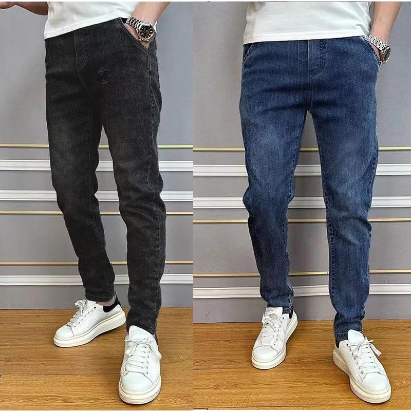 [J09] Quần jean nam ống côn co giãn 4 chiều thêu Spider vải bò mềm mát thoải mái