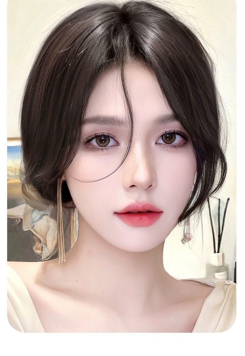 Product Introduction of Four-Leaf Clover Bangs Wig Set Female Head Hair Replacement Fluffy Seamless High Skull Top Artificial Hair Cover Gray Hair 8