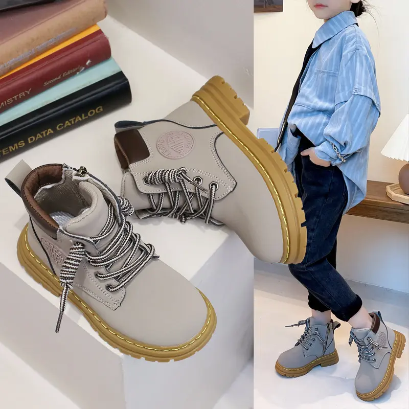 2024 Children Short Boots for Girls Boys Winter New Fashion Korean Style Soft Thick Bottom Anti-slippery Versatile Zipper Shoes
