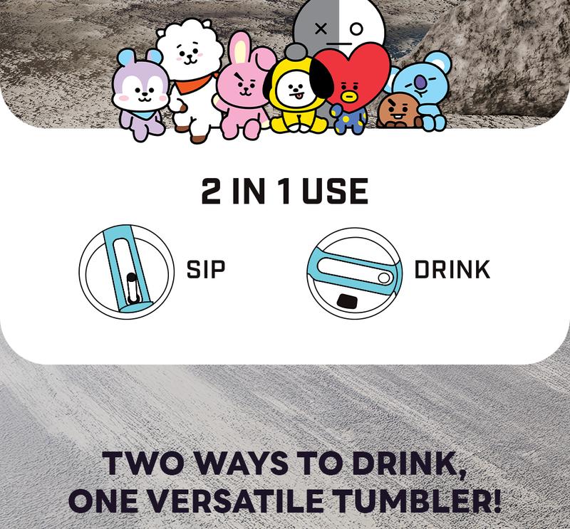 Product Introduction of Goto [COD] K-Joy X BT21 Tumbler Tahan Dingin Panas Botol Tempat Minum Aesthetic 1.2L 42