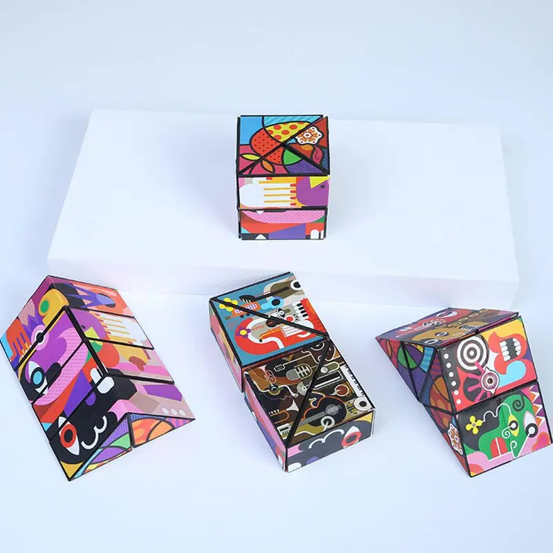 Khối Lập Phương Ma Thuật, 3D, Hình Dạng Rubik Từ Tính Họa Tiết, Hộp Chuyển Nhượng, Giải Tỏa Căng Thẳng Gấp Trí Tuệ 8