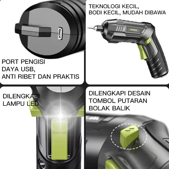 【COD】ZPER Mesin Bor Baterai 4.2V Obeng Listrik Cordless Drill Battery Bor Kayu Triplek Besi Bor ZP016 pompa air mancur stanley Torsi mesin bor cas 2 batre obeng  bor elektrik impact  1 set komplit power  tools 7