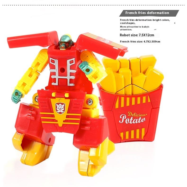 Product Introduction of Transformation Toy Robot Simulation French Fries Burger Ice Cream Children's Transformation Toy Gift 5