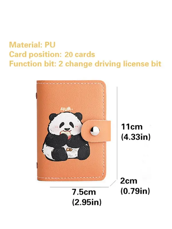 Women's Cute Cartoon Panda Pattern Card Holder, Large Capacity Card Holder, Casual Trendy Versatile High-quality Daily Wallet 1