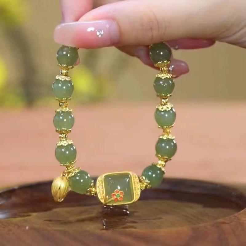 Vòng Tay Hạt Hình Khối Hoa Sen, Thiết Kế Bước Bằng Bước, Chất Lượng Cao, Thiết Kế Đặc Biệt, Dễ Phối Đồ, Vòng Tay Thời Trang, Thích Hợp Cho Học Sinh Và Bạn Gái, Hạt Giống Hoa Sen, 3
