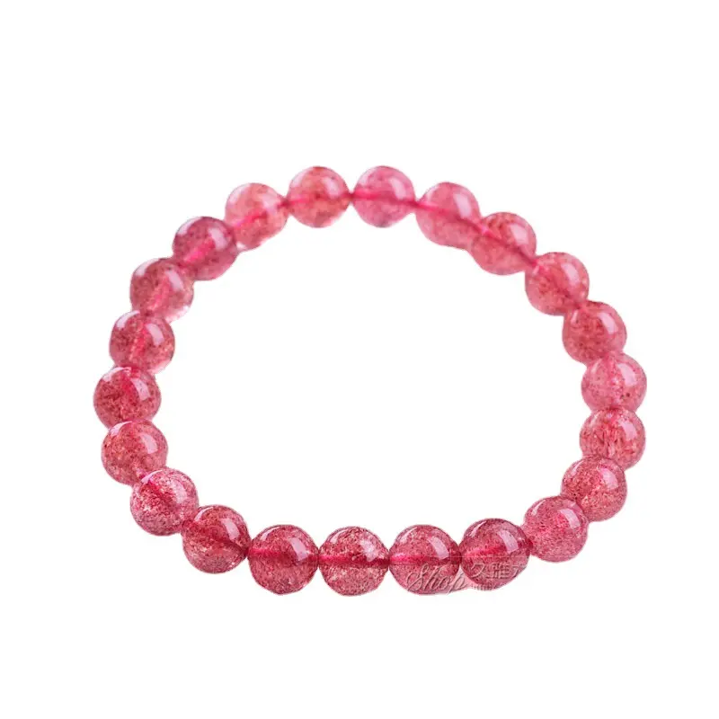 Rose Strawberry Crystal Natural Crystal Strawberry Crystal Loose Beads DIY Jewelry Accessories (7A ice red, 11mm)