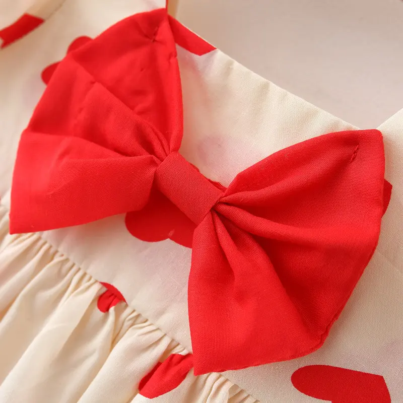Váy Bé Gái, CozyBaby, Váy Mùa Hè, In Tình Yêu, Váy Công Chúa, Váy Tay Phồng Thích Hợp Cho Bé Gái, Váy Trẻ Em 4