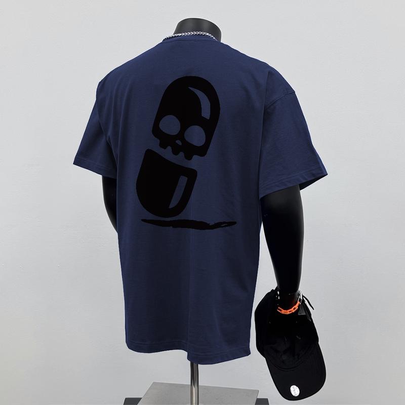 Áo Thun Ngoại Cỡ Thiết Kế Rộng Thùng Thình Đường Phố Cổ Điển, 100% Cotton, Ngắn Tay, Áo Cổ Thuyền Cho Nam Và Nữ, Unisex  cá tính 7