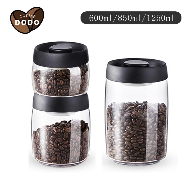 Hũ thuỷ tinh Hộp đựng cà phê thủy tinh có van hút chân không 600ml/850ml/1250ml Hũ đựng cà phê  Glass jar Đựng Gia Vị Đựng Đồ Ăn