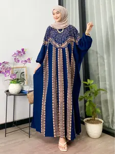 Kaftan Wanita Jumbo Terbaru Bahan Rayon Premium Busui Nyaman Dan Adem Gamis Rayon Super Import Adem Lembut Resleting Depan Lengan Serut