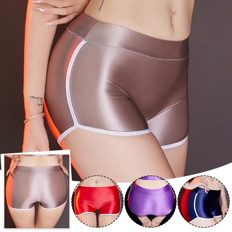 Quần Lót Satin Mượt Mà, Dành Cho Phụ Nữ, Phong Cách Yoga Và Thể Thao, Quần Đùi Boxer Thể Thao Gợi Cảm, Đồ Lót Và Đồ Lót