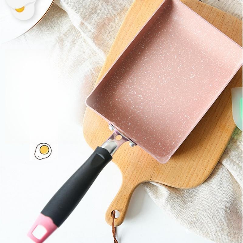 Product Introduction of Non-stick Frying Pan, 1 Count Square Egg Frying Pan with Handle, Breakfast Frying Pan, Kitchen Cookware for Frying Egg, Pancake, Steak 2
