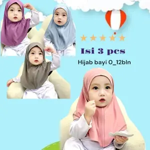[ISI 3 PCS] hijab instan anak bayi NewBorn  0_12bln jilbab Kerudung Muslim
