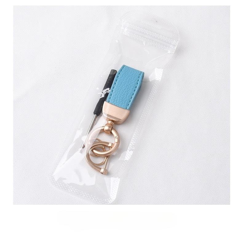 Product Introduction of New French short lambskin car keychain high-end goat pattern leather keychain cute pendant gift women's model 3