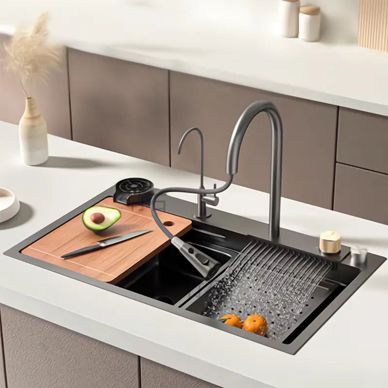 【SG-STOCK】Kitchen sink, thickened, stainless steel, large single sink