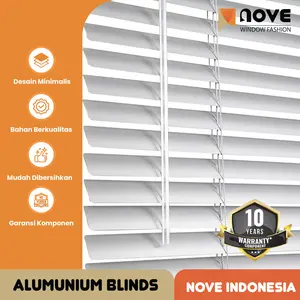 Nove Alumunium Blinds Deluxe Slat Stick + Cord - Tirai Gulung Alumunium - Tirai Minimalis Jendela